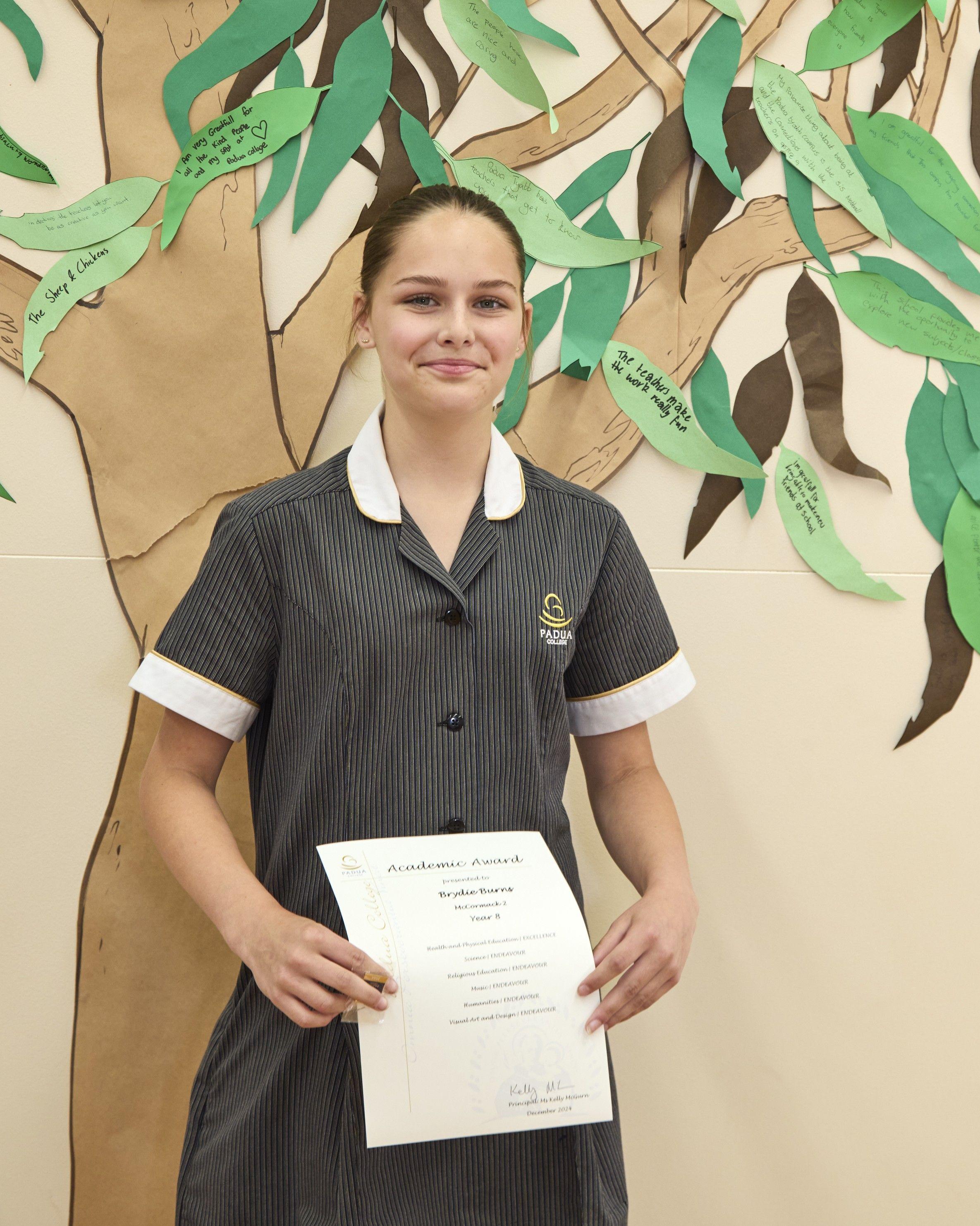 1 S4 A0693 Tyabb Dec24 YEAR 8 ACADEMIC AWARD 3
