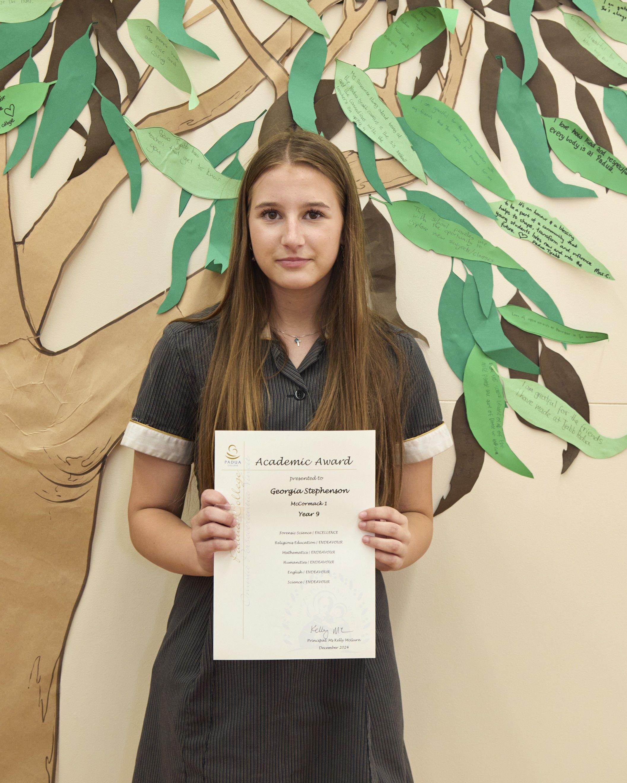 1 S4 A0717 Tyabb Dec24 YEAR 9 ACADEMIC AWARD 3