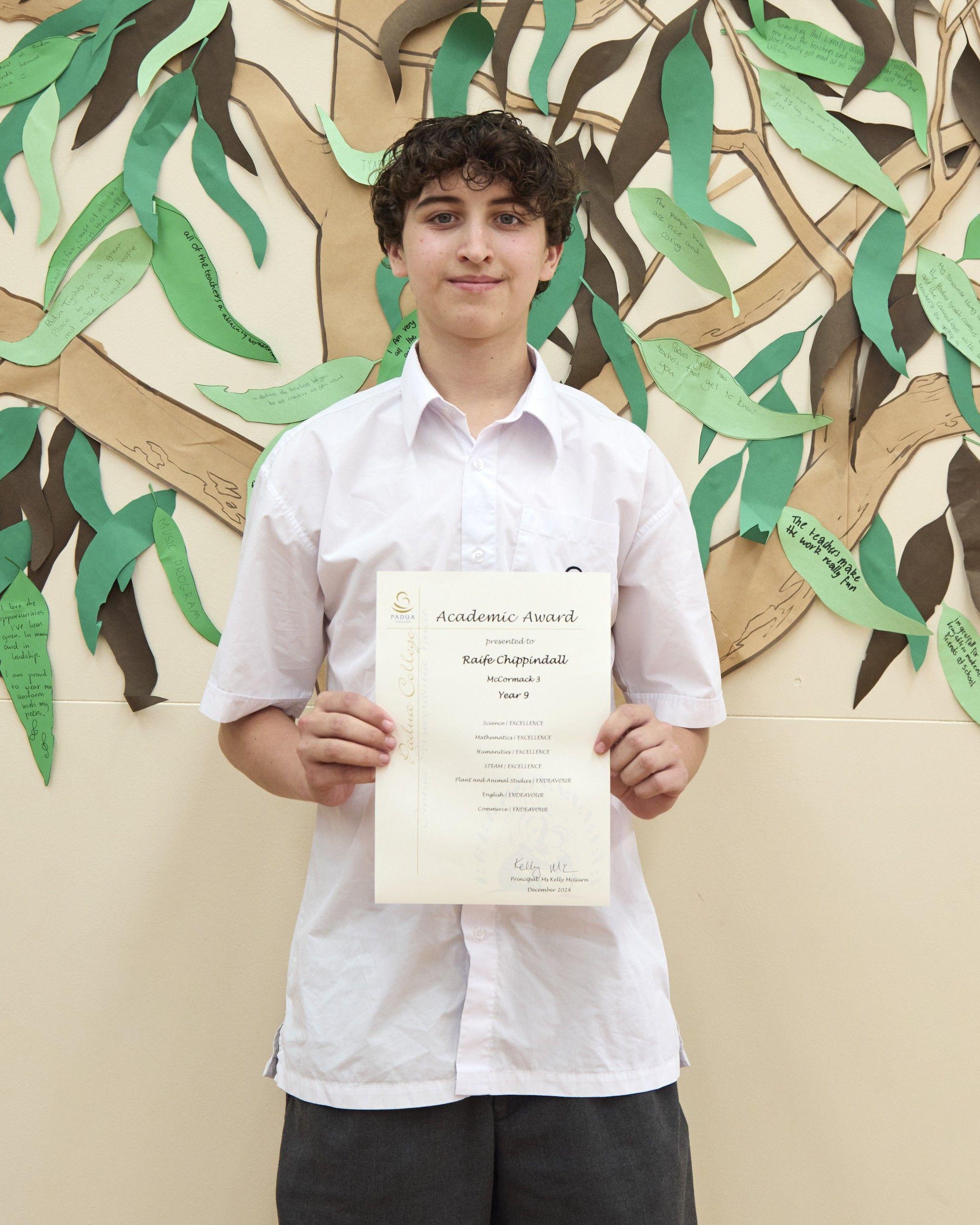 1 S4 A0717 Tyabb Dec24 YEAR 9 ACADEMIC AWARD 9