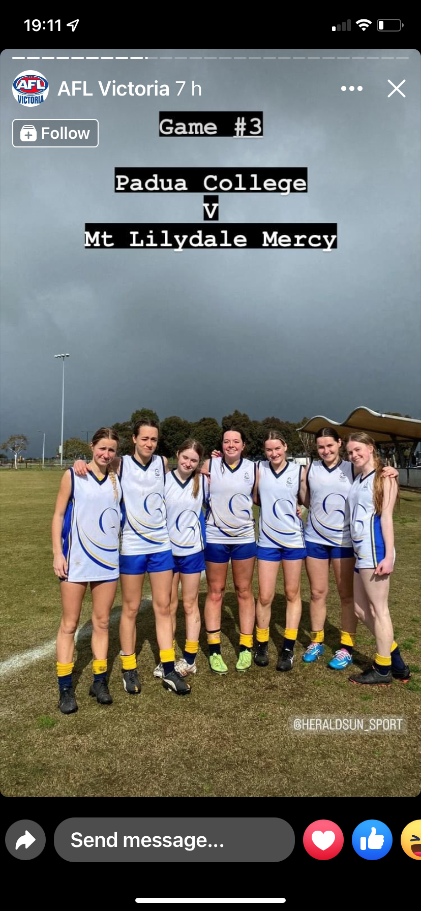 AFL Girls Herlad Sun Shield 1 2022