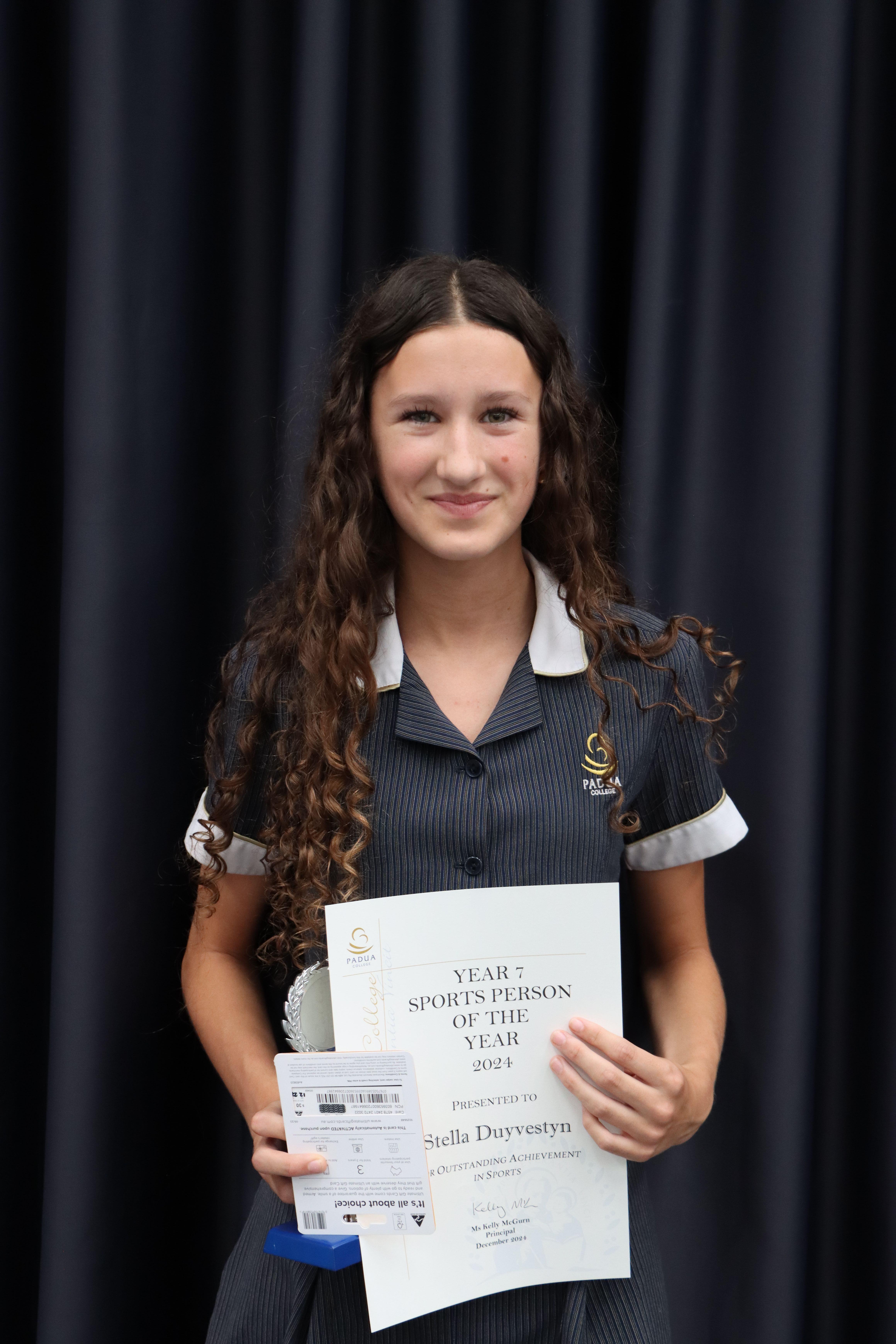 IMG 1554 Year 7 Sportsperson of the Year